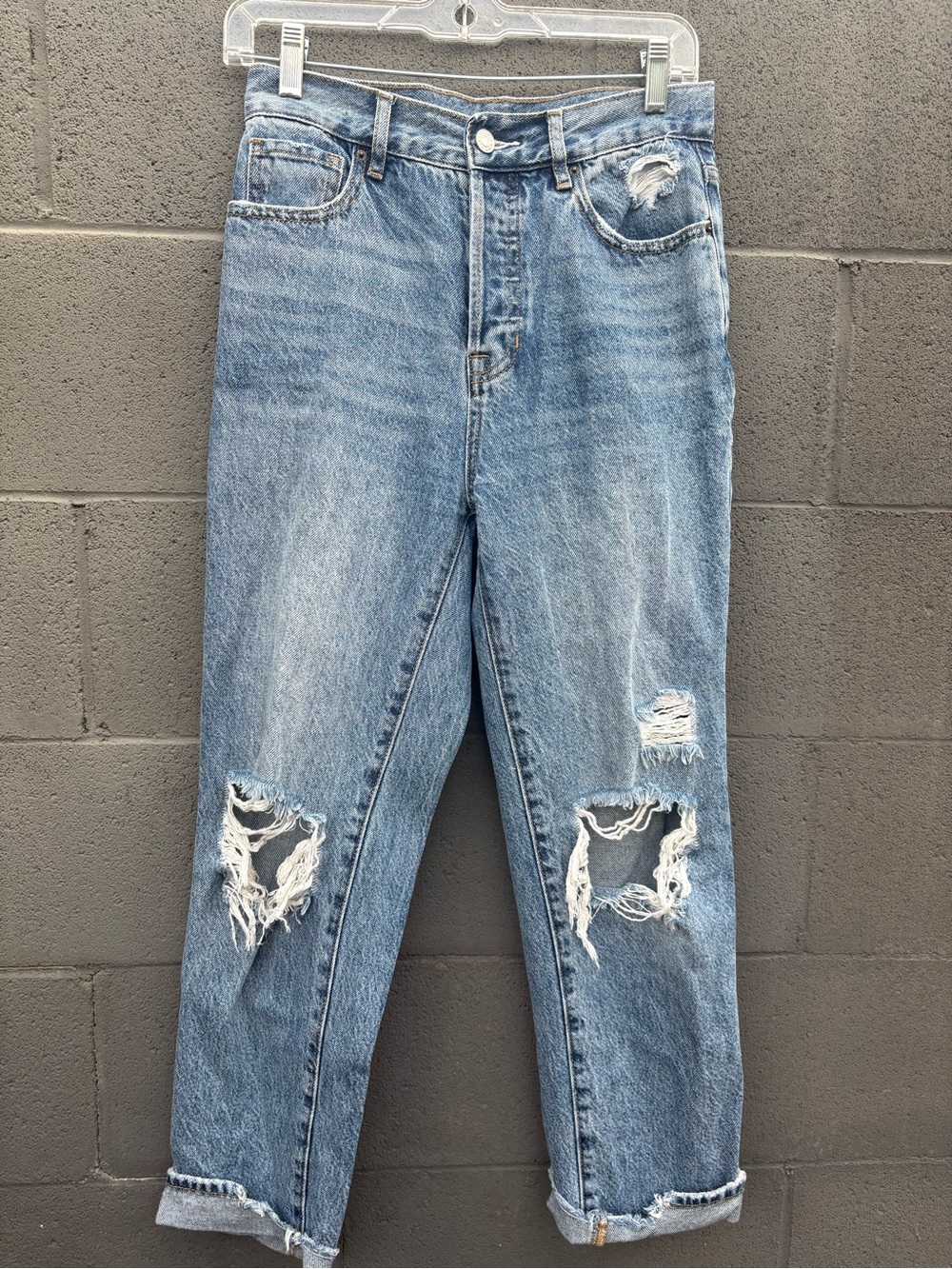 Pacific Sunwear Light Blue Distressed Boyfriend Jeans